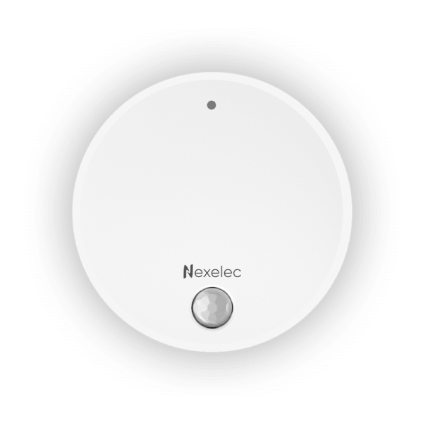 White VISTA WAVE LoRaWAN CO2 sensor, front view with indicator off
